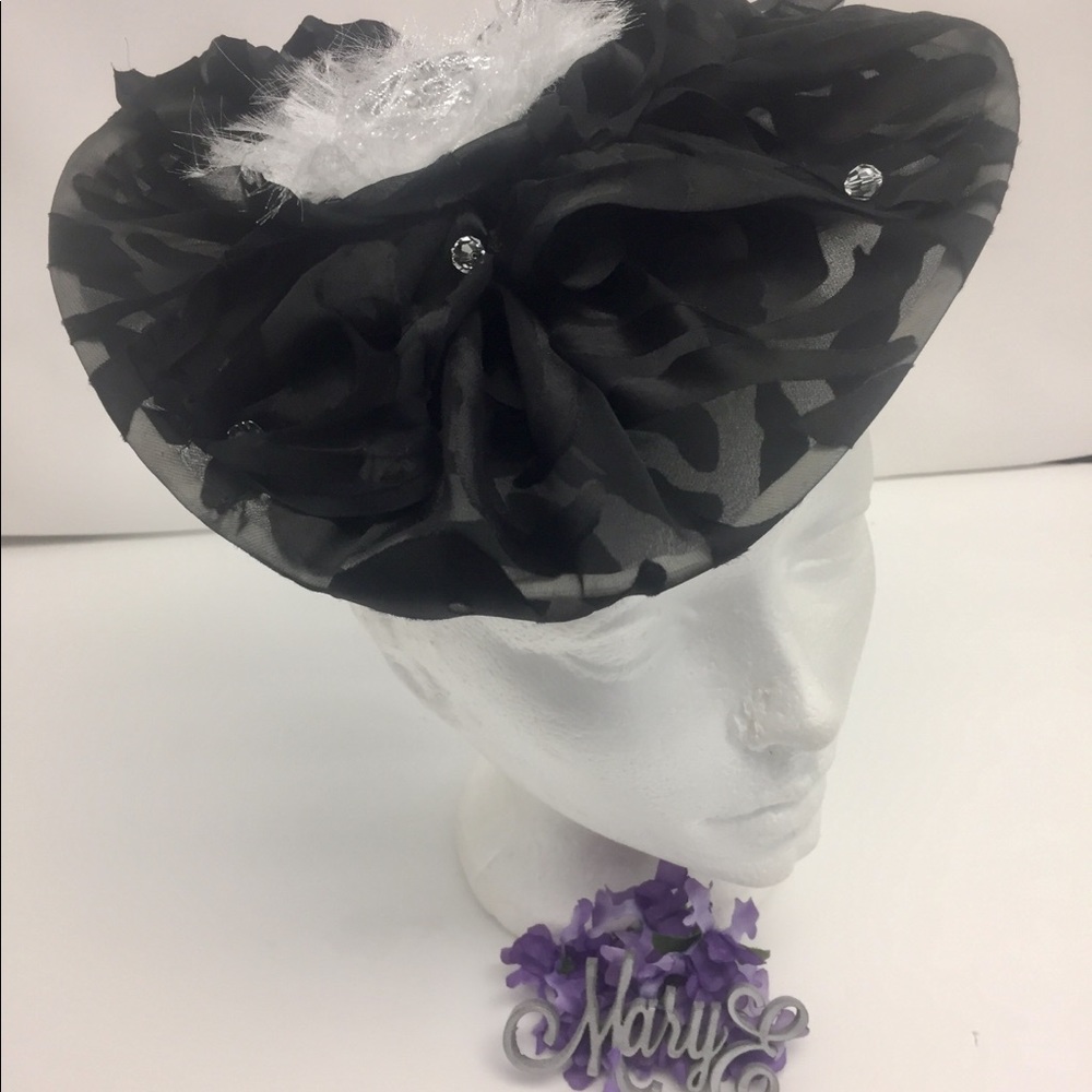 Black cocktail headpiece Parisian inspired